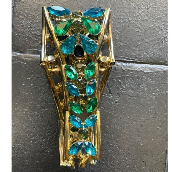 Gorgeous Vintage Emerald Green and Romance Rust Brown SET of 2, Stamped - Picture 5 of 7